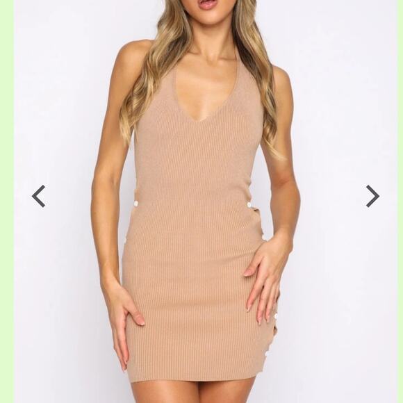 NEW White Fox Boutique Deep In My Soul Mini Dress Beige Size XS - Picture 5 of 11
